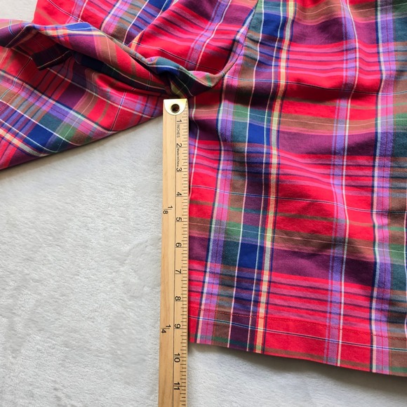 RLX Ralph Lauren Golf Shorts Mens 34 Red Multi Plaid Cotton Blend Performance - Picture 7 of 8